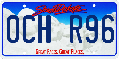 SD license plate 0CHR96