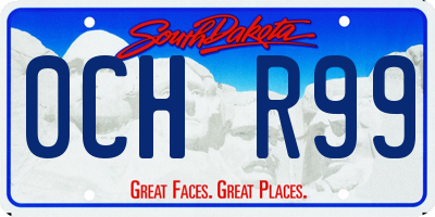 SD license plate 0CHR99