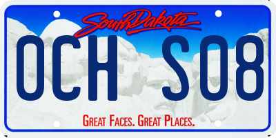 SD license plate 0CHS08