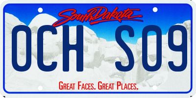 SD license plate 0CHS09