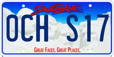 SD license plate 0CHS17