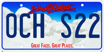SD license plate 0CHS22