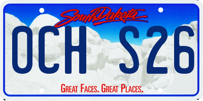 SD license plate 0CHS26