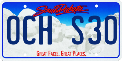 SD license plate 0CHS30