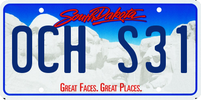 SD license plate 0CHS31