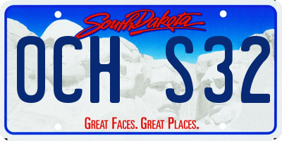 SD license plate 0CHS32