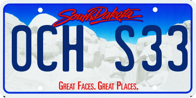SD license plate 0CHS33