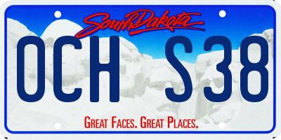 SD license plate 0CHS38