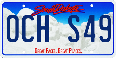 SD license plate 0CHS49