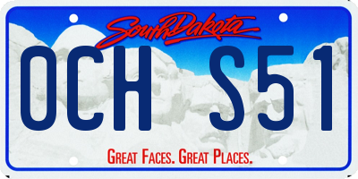 SD license plate 0CHS51