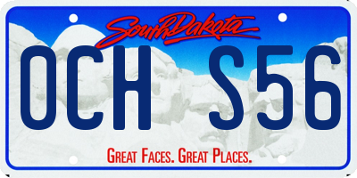 SD license plate 0CHS56