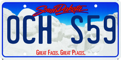 SD license plate 0CHS59