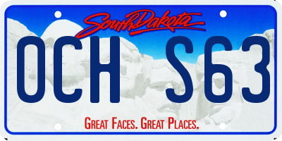 SD license plate 0CHS63