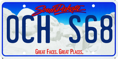 SD license plate 0CHS68
