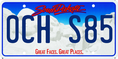 SD license plate 0CHS85