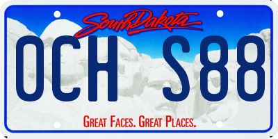 SD license plate 0CHS88