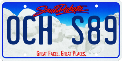 SD license plate 0CHS89