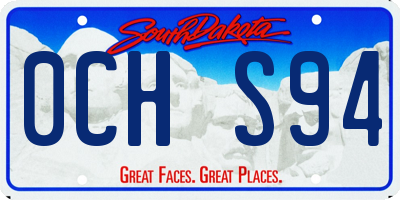 SD license plate 0CHS94