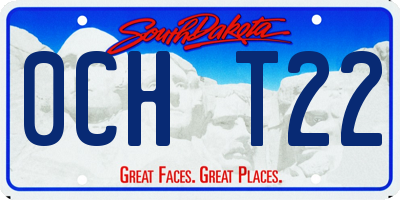 SD license plate 0CHT22