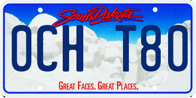 SD license plate 0CHT80