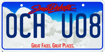 SD license plate 0CHU08
