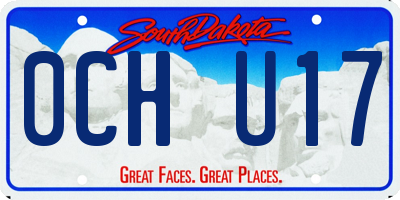 SD license plate 0CHU17