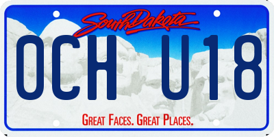 SD license plate 0CHU18