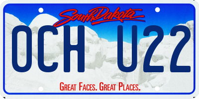 SD license plate 0CHU22