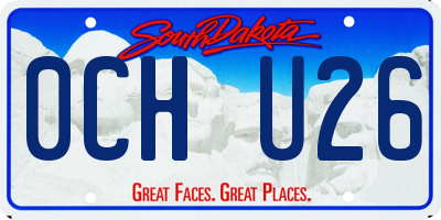 SD license plate 0CHU26