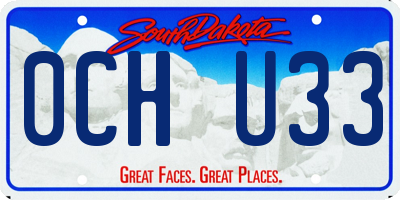 SD license plate 0CHU33