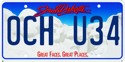 SD license plate 0CHU34