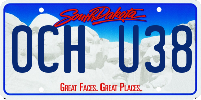 SD license plate 0CHU38