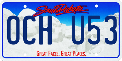 SD license plate 0CHU53
