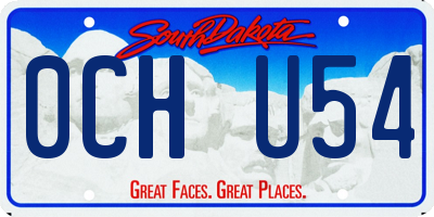 SD license plate 0CHU54