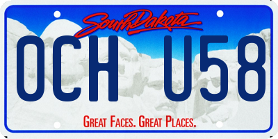 SD license plate 0CHU58
