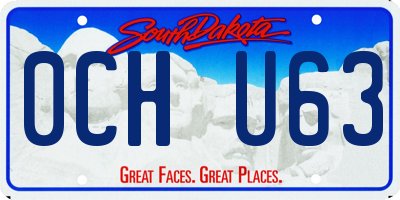 SD license plate 0CHU63