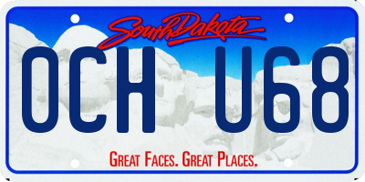 SD license plate 0CHU68