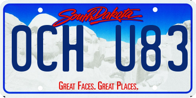 SD license plate 0CHU83
