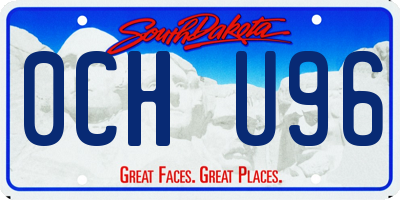 SD license plate 0CHU96