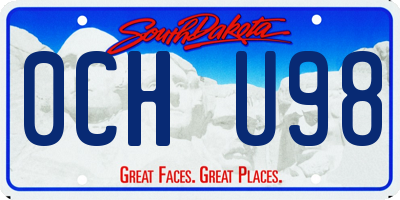 SD license plate 0CHU98