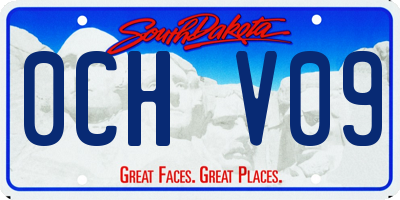 SD license plate 0CHV09