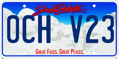 SD license plate 0CHV23