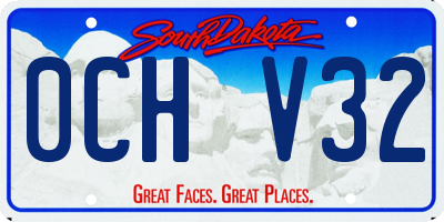 SD license plate 0CHV32