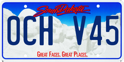 SD license plate 0CHV45