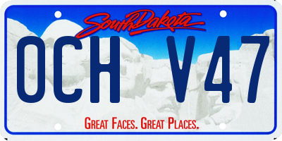 SD license plate 0CHV47