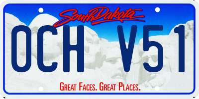 SD license plate 0CHV51