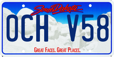 SD license plate 0CHV58