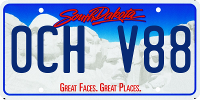 SD license plate 0CHV88