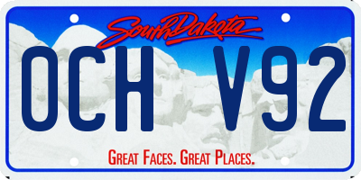 SD license plate 0CHV92