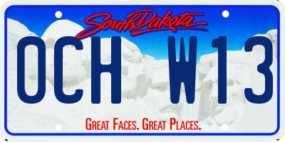 SD license plate 0CHW13